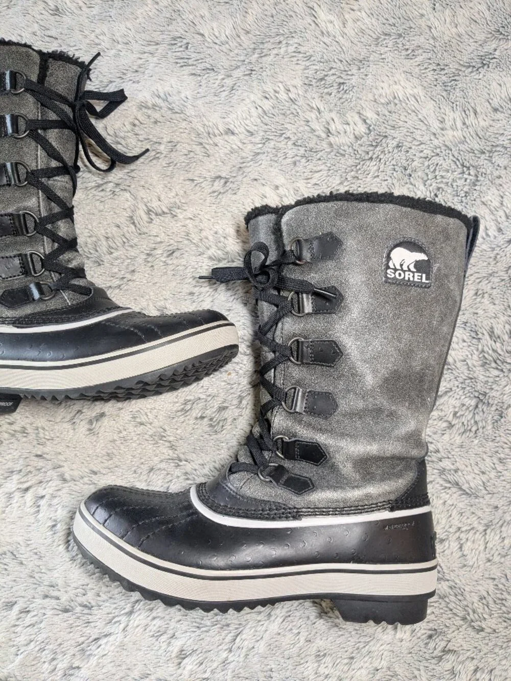 Sorel Gray Tall Tivoli Boots Warm Winter Waterproof Size 7